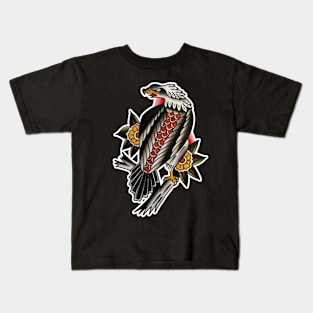 Classic Sitting Eagle Tattoo Design Kids T-Shirt